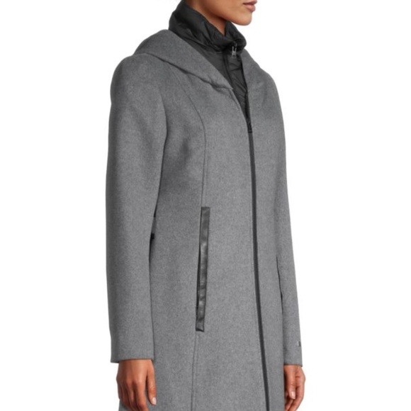 Sofia & Kyo Charlena Fox Fur-Trim, Wool-Blend Coat - Picture 3 of 9